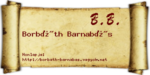Borbáth Barnabás névjegykártya