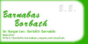 barnabas borbath business card