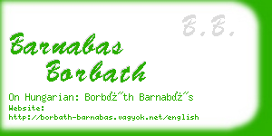 barnabas borbath business card